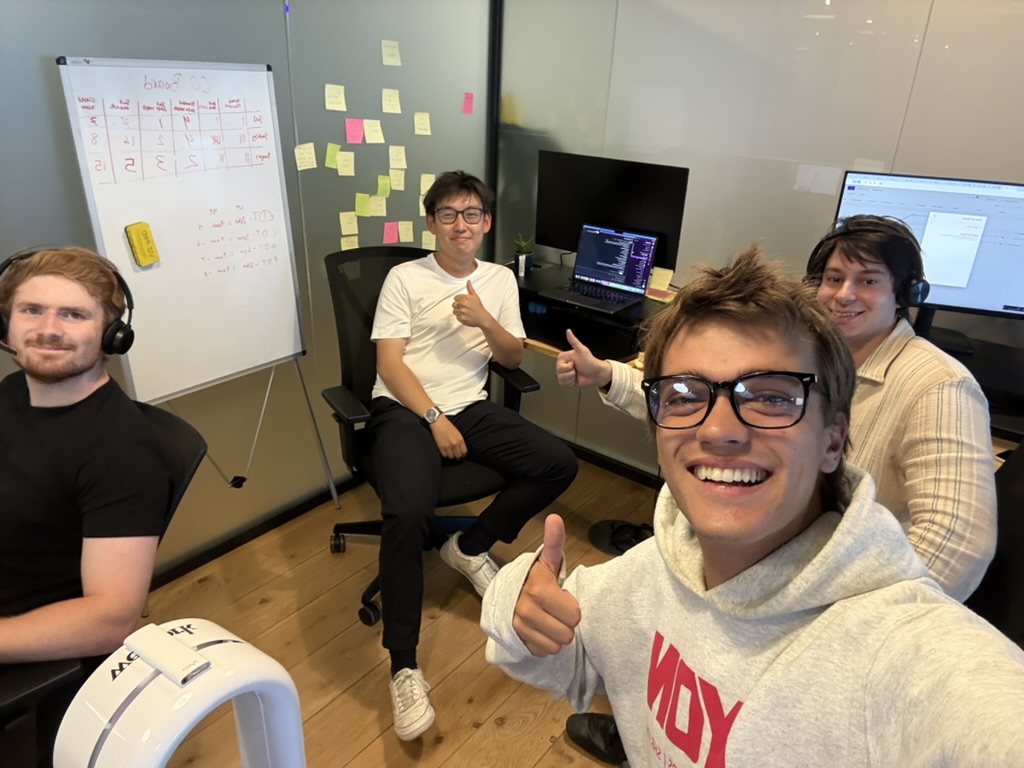 Noah Horner with the Passionfruit team in the London office